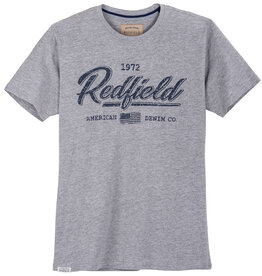 Redfield T-Shirt Logoprint grijs melange