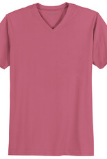 Redfield T-SHIRT basic V - hals donker roze ‘Quentin’