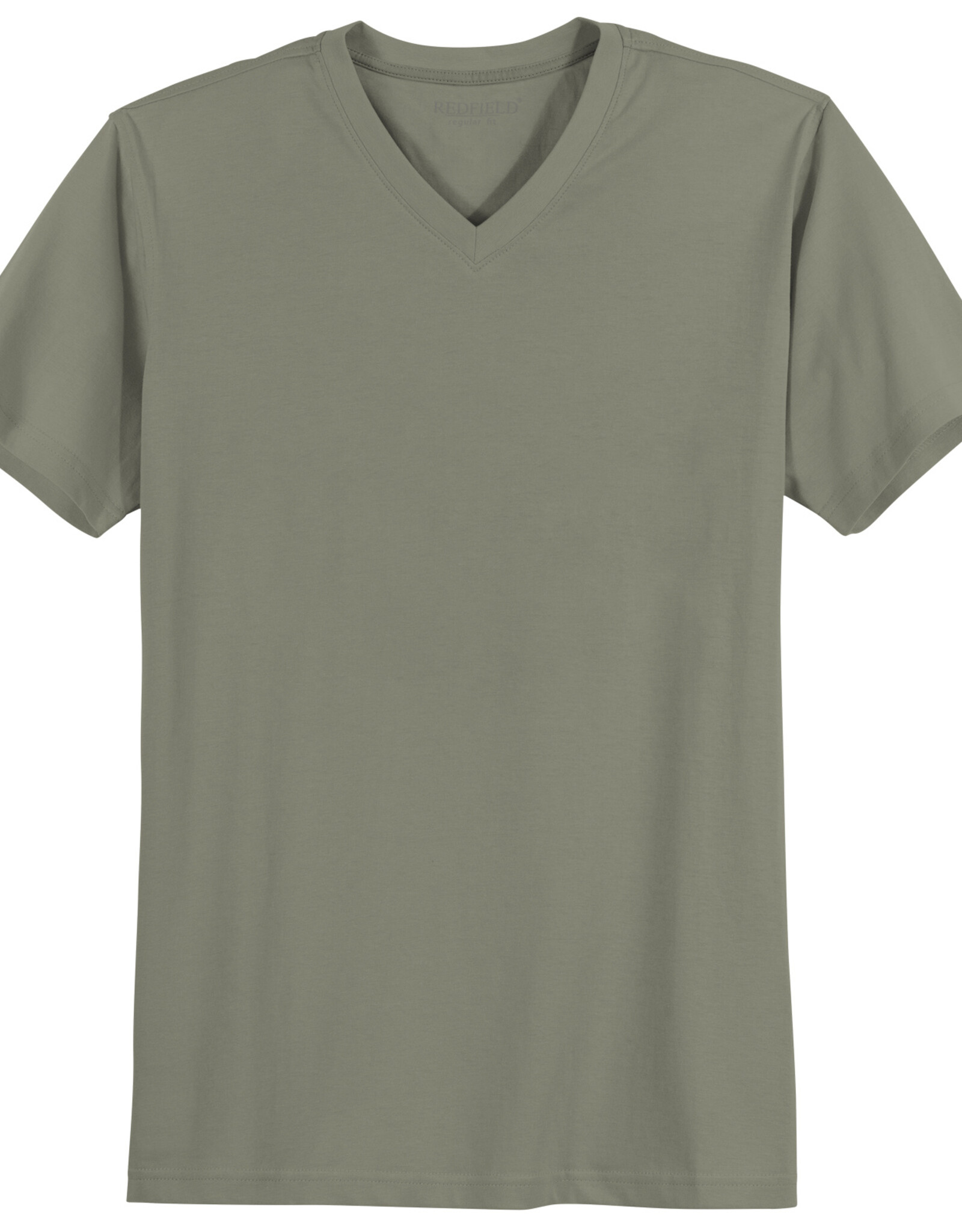 Redfield T-SHIRT basic V - hals olijf groen ‘Quentin’