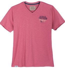 Redfield T-SHIRT V-hals true denim oud roze
