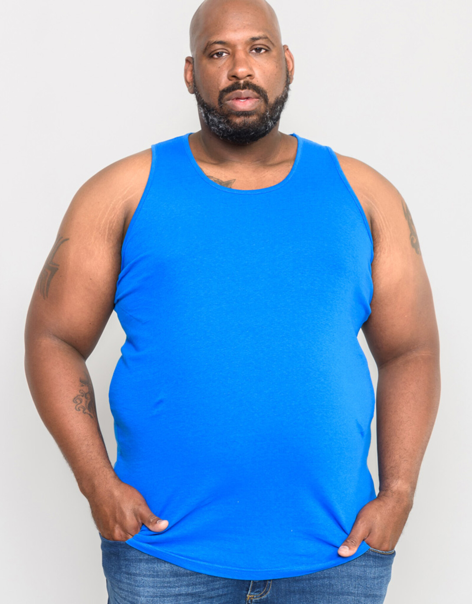 D-555 SINGLET / TANKTOP heren 'Fabio' blauw