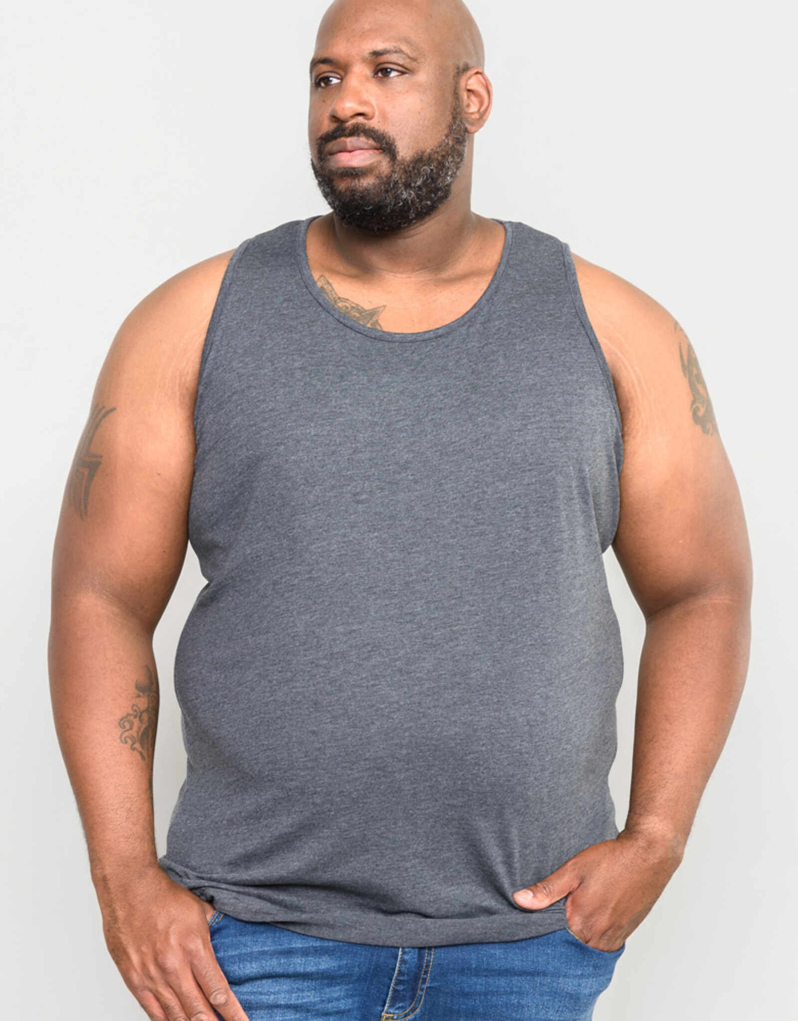 D-555 SINGLET / TANKTOP heren 'Fabio' antraciet