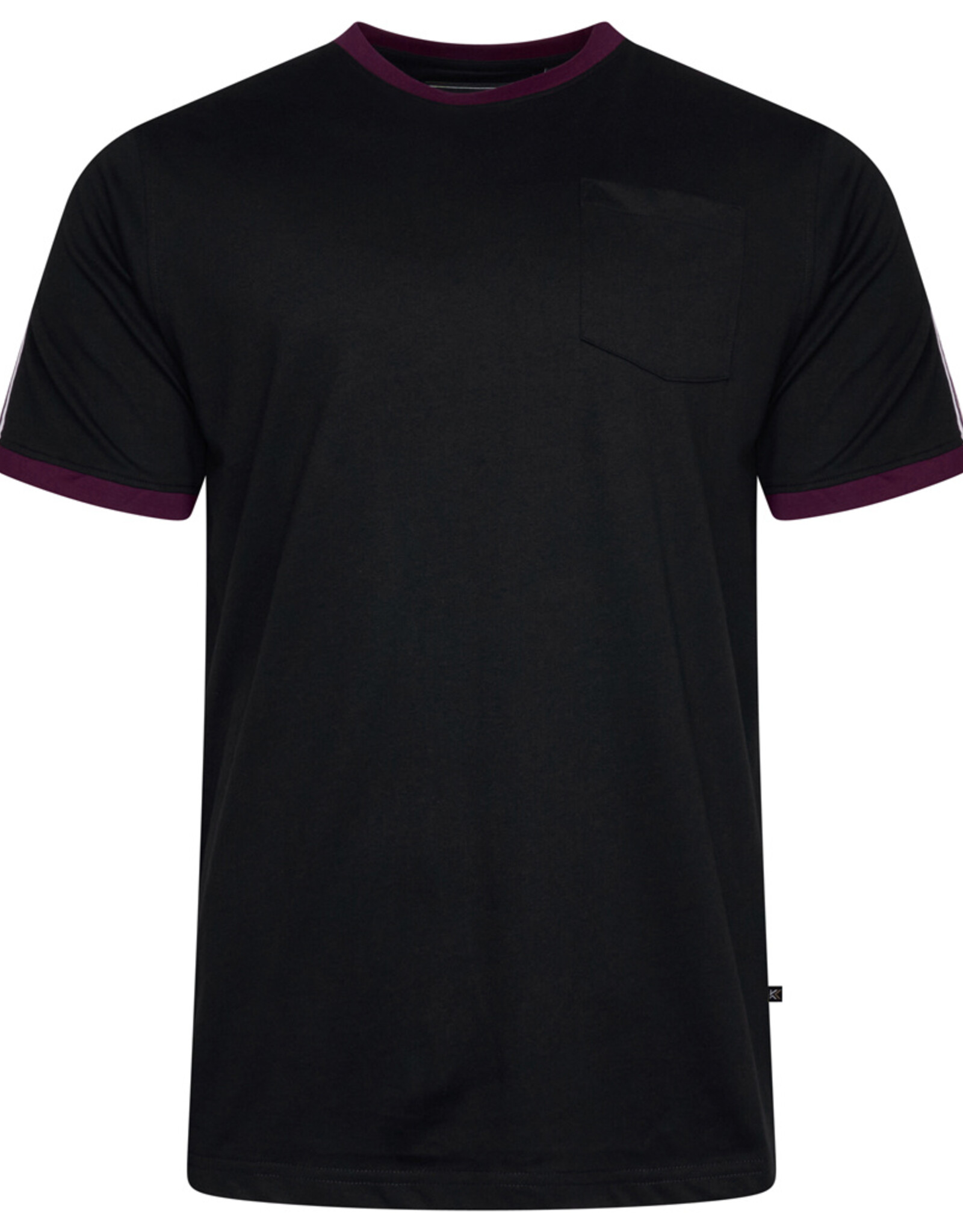 Kam Jeans T-SHIRT ringer tee met contrast strepen zwart