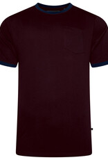 Kam Jeans T-SHIRT ringer tee met contrast strepen bordeaux