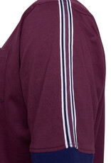 Kam Jeans T-SHIRT ringer tee met contrast strepen bordeaux