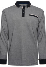 Kam Jeans POLOSHIRT dobby zwart lange mouw