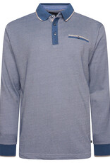 Kam Jeans POLOSHIRT dobby indigo lange mouw
