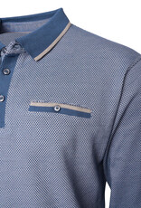 Kam Jeans POLOSHIRT dobby indigo lange mouw