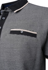Kam Jeans POLOSHIRT dobby zwart korte mouw