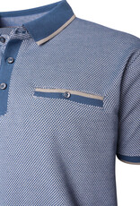 Kam Jeans POLOSHIRT dobby indigo korte mouw