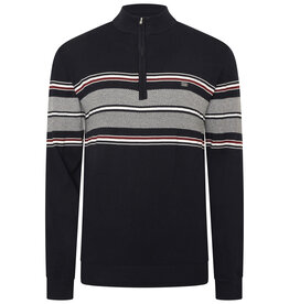 Kam Jeans gebreide trui met strepen navy