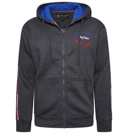 Kam Jeans Hoodie california ZIP Thru antraciet