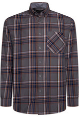 Kam Jeans Overhemd  met lange mouwen gingham patroon steen grijs