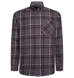 Kam Jeans Overhemd  met lange mouwen gingham patroon steen grijs