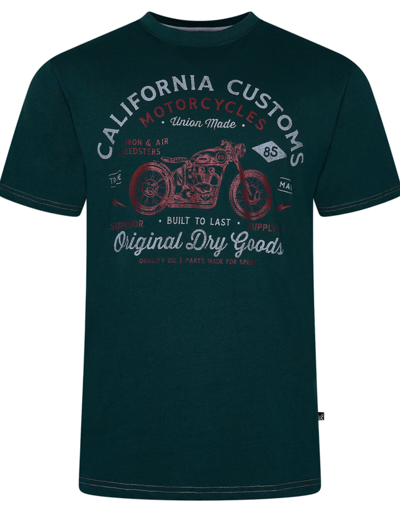 Kam Jeans T-SHIRT California customs zeegroen