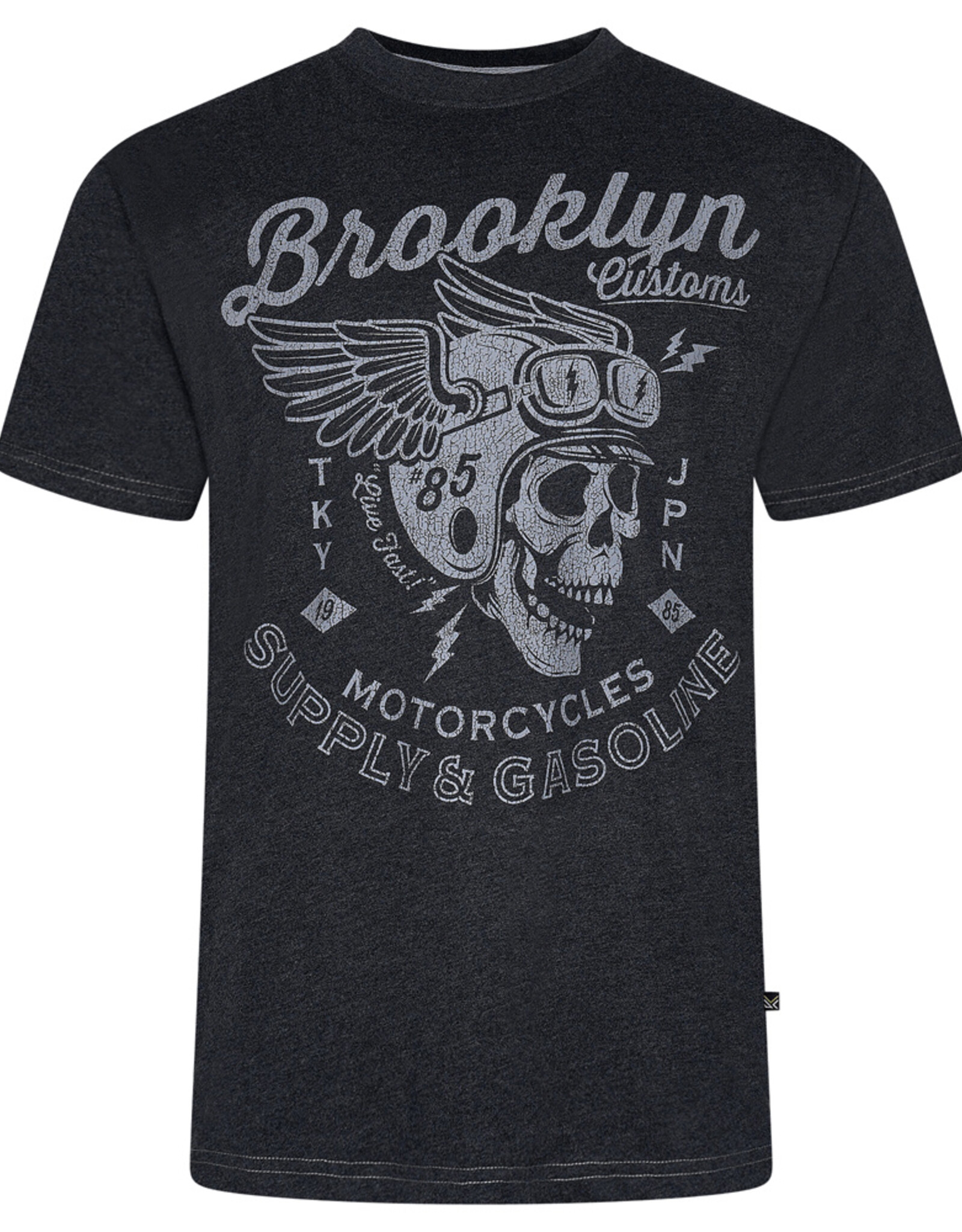 Kam Jeans T-SHIRT Brooklyn motorcycle zwart