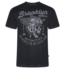 Kam Jeans T-SHIRT Brooklyn motorcycle zwart