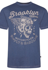 Kam Jeans T-SHIRT Brooklyn motorcycle indigo