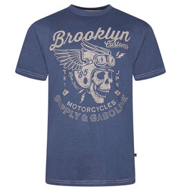 Kam Jeans T-SHIRT Brooklyn motorcycle indigo
