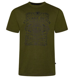 Kam Jeans T-SHIRT Vintage Denim - olijf groen