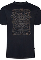 Kam Jeans T-SHIRT Vintage Denim - zwart