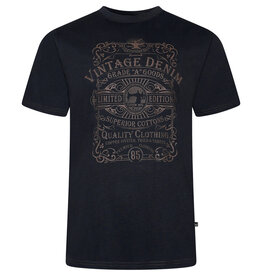 Kam Jeans T-SHIRT Vintage Denim - zwart
