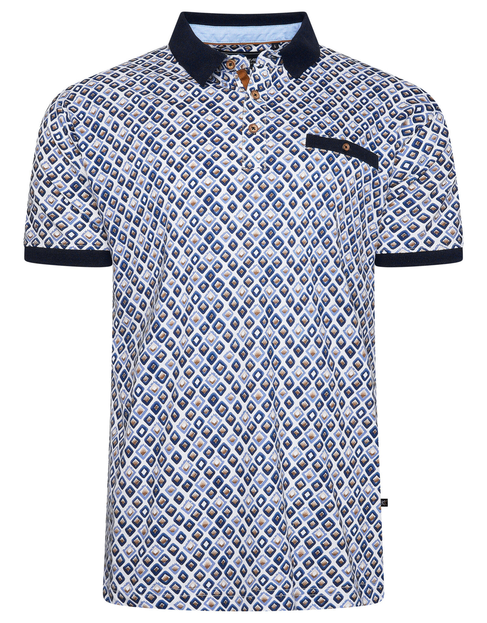 Kam Jeans POLOSHIRT Diamond navy korte mouw