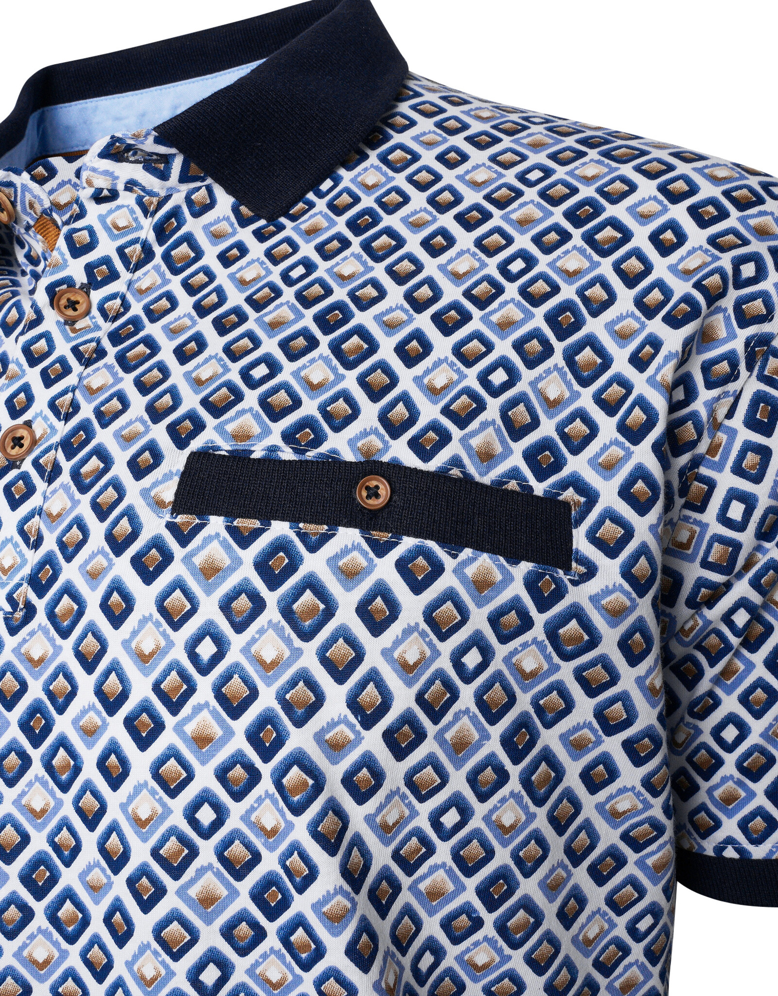 Kam Jeans POLOSHIRT Diamond navy korte mouw