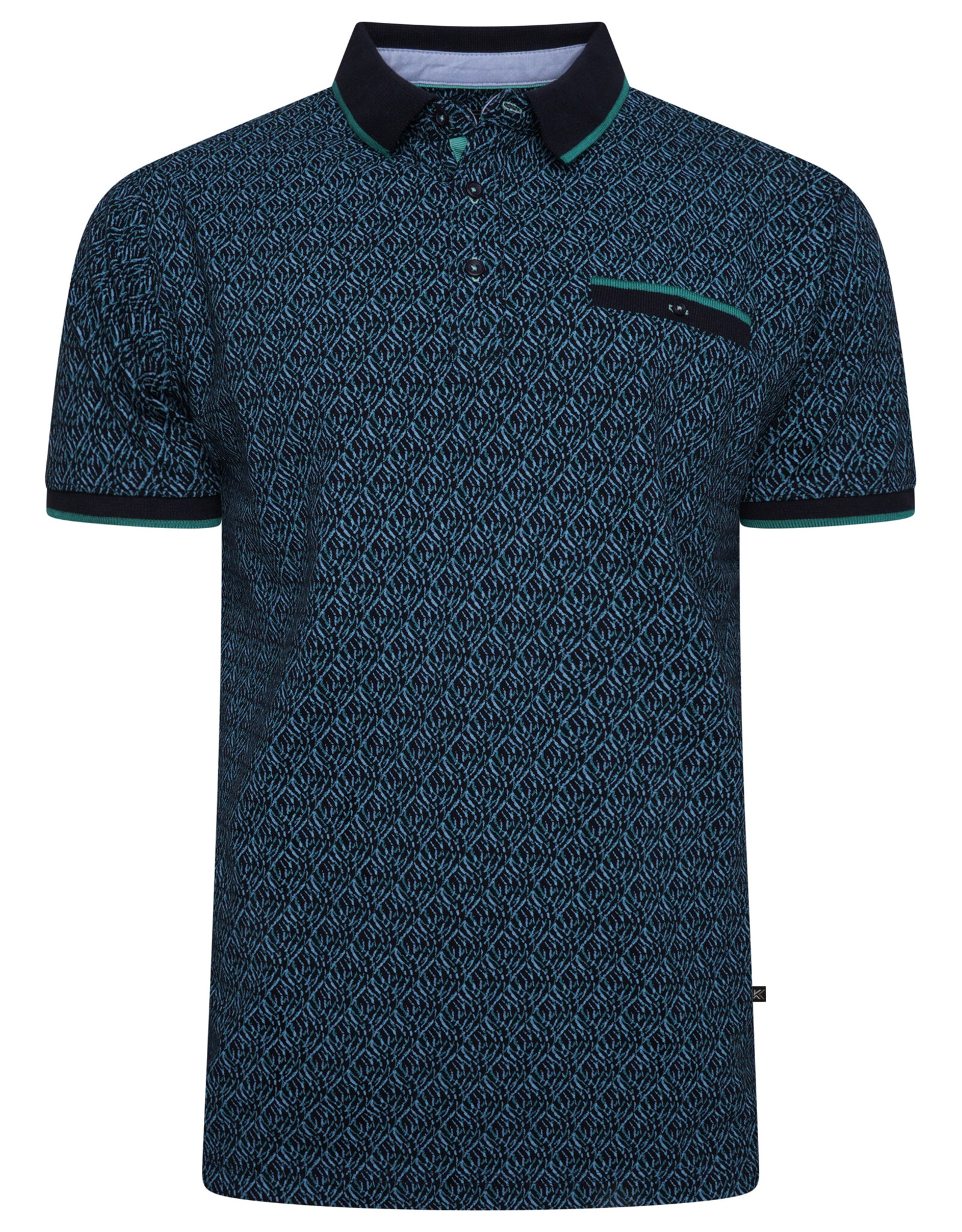 Kam Jeans POLOSHIRT AOP navy korte mouw