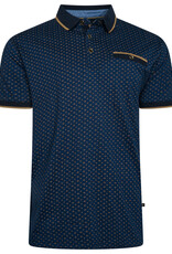 Kam Jeans POLOSHIRT GEO indigo korte mouw