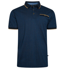 Kam Jeans POLOSHIRT GEO indigo korte mouw
