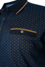Kam Jeans POLOSHIRT GEO indigo korte mouw