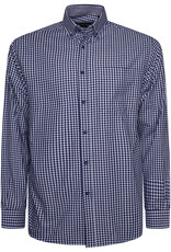 Kam Jeans Overhemd  met lange mouwen gingham patroon navy