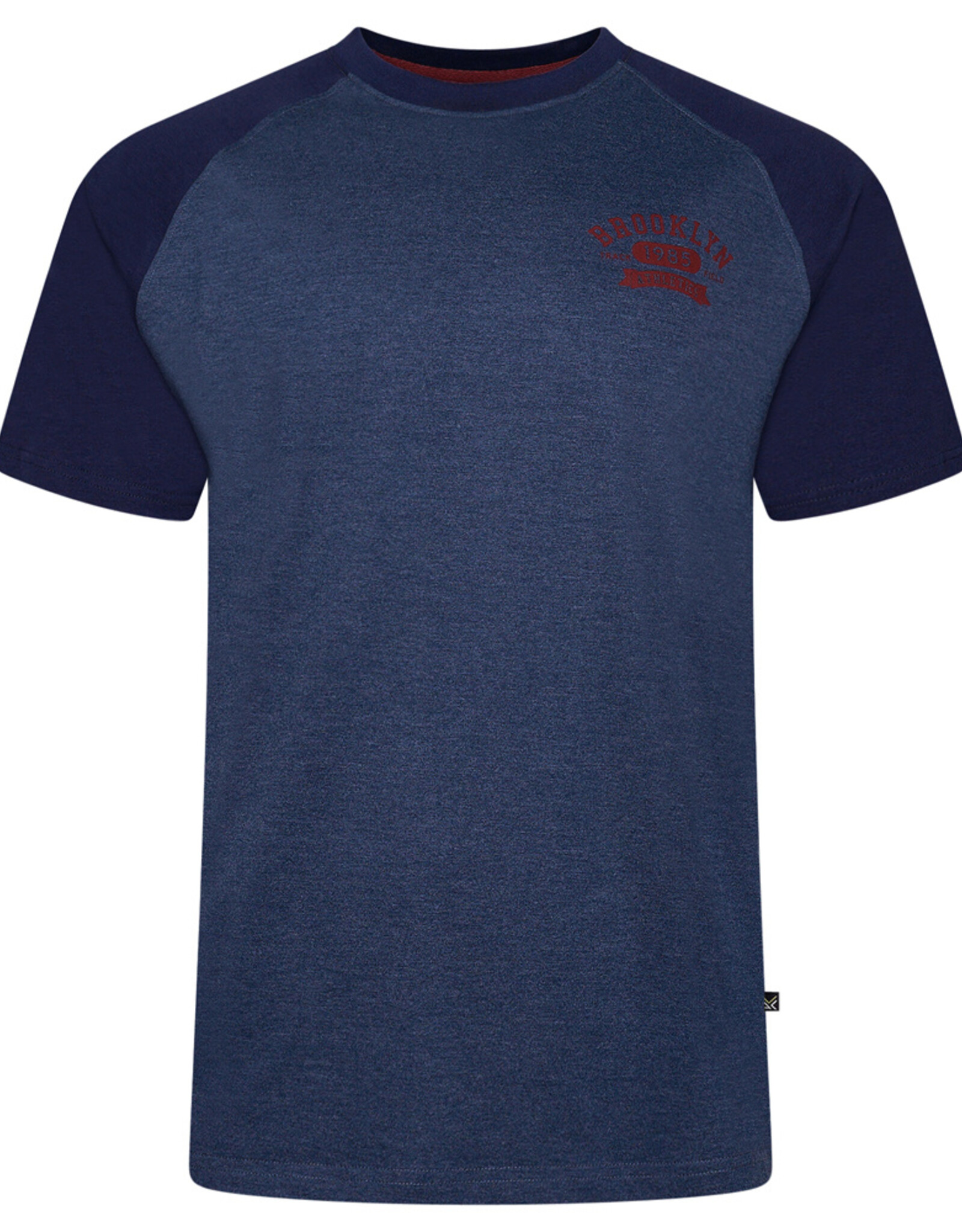 Kam Jeans T-SHIRT navy en  print "Brooklyn" op borst
