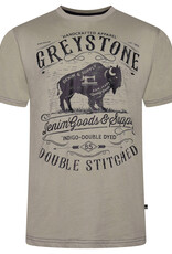 Kam Jeans T-SHIRT met greystone print  -stone