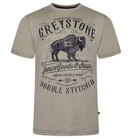 Kam Jeans T-SHIRT met greystone print  -stone