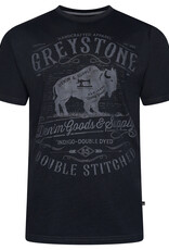 Kam Jeans T-SHIRT met greystone print  - zwart