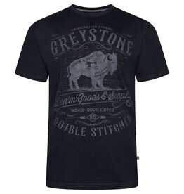 Kam Jeans T-SHIRT met greystone print  - zwart