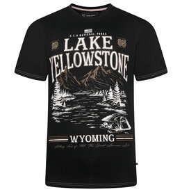 Kam Jeans T-SHIRT met Lake Yellowstone print  - zwart