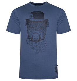 Kam Jeans T-SHIRT met BULLDOG print  - indigo