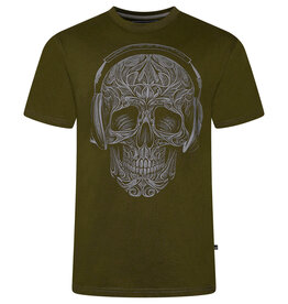 Kam Jeans T-SHIRT met SKULL  print  - olijfgroen