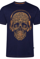Kam Jeans T-SHIRT met SKULL  print  - zwart