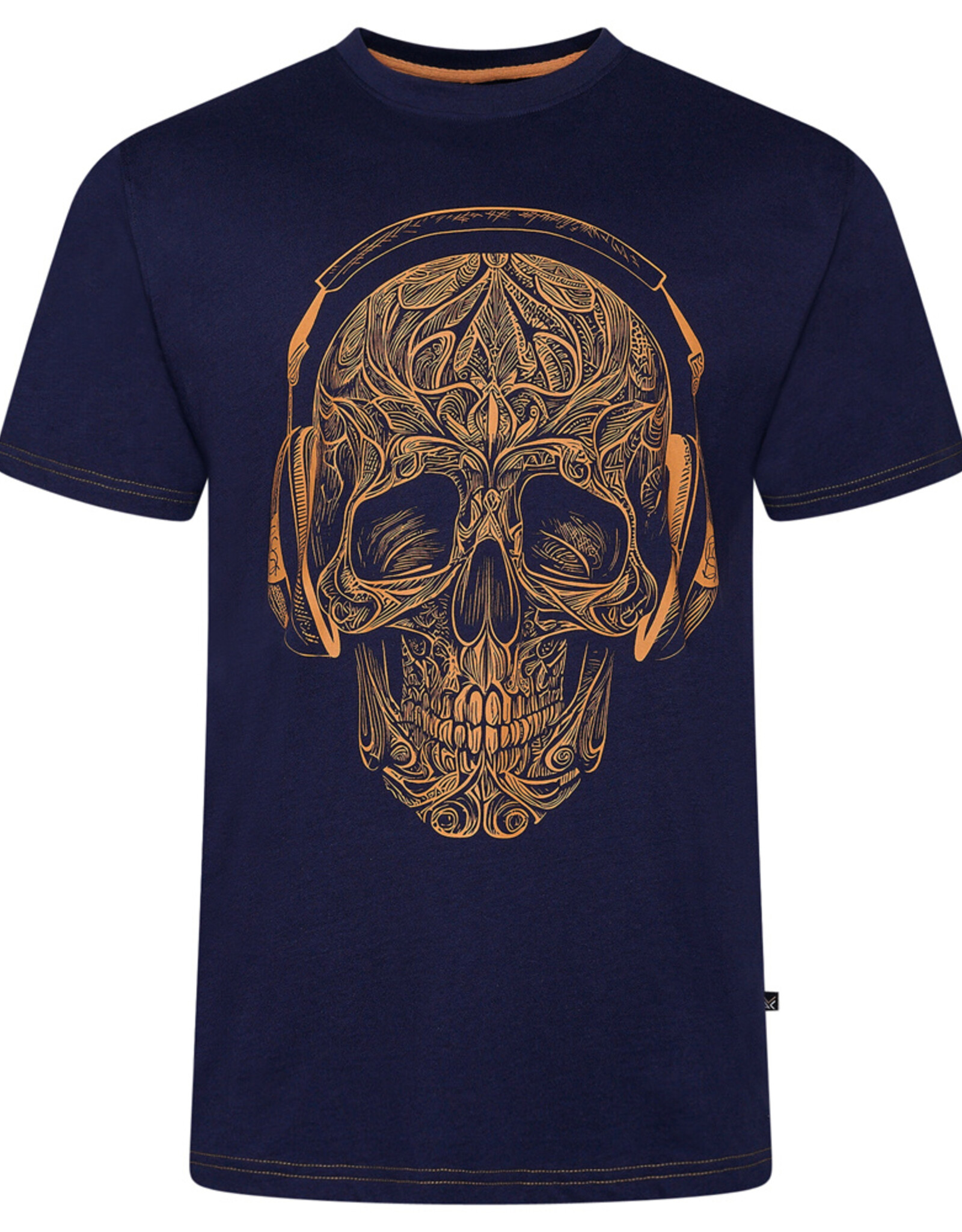 Kam Jeans T-SHIRT met SKULL  print  - zwart