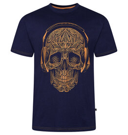 Kam Jeans T-SHIRT met SKULL  print  -zwart