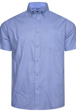 Kam Jeans Overhemd  met korte mouwen fijne geo print - sky blauw