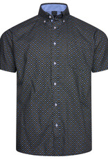 Kam Jeans Overhemd  met korte mouwen fijne oog  print - forest groen