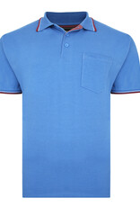 Kam Jeans Casual POLOSHIRT met borstzak zwart met bordeaux accent