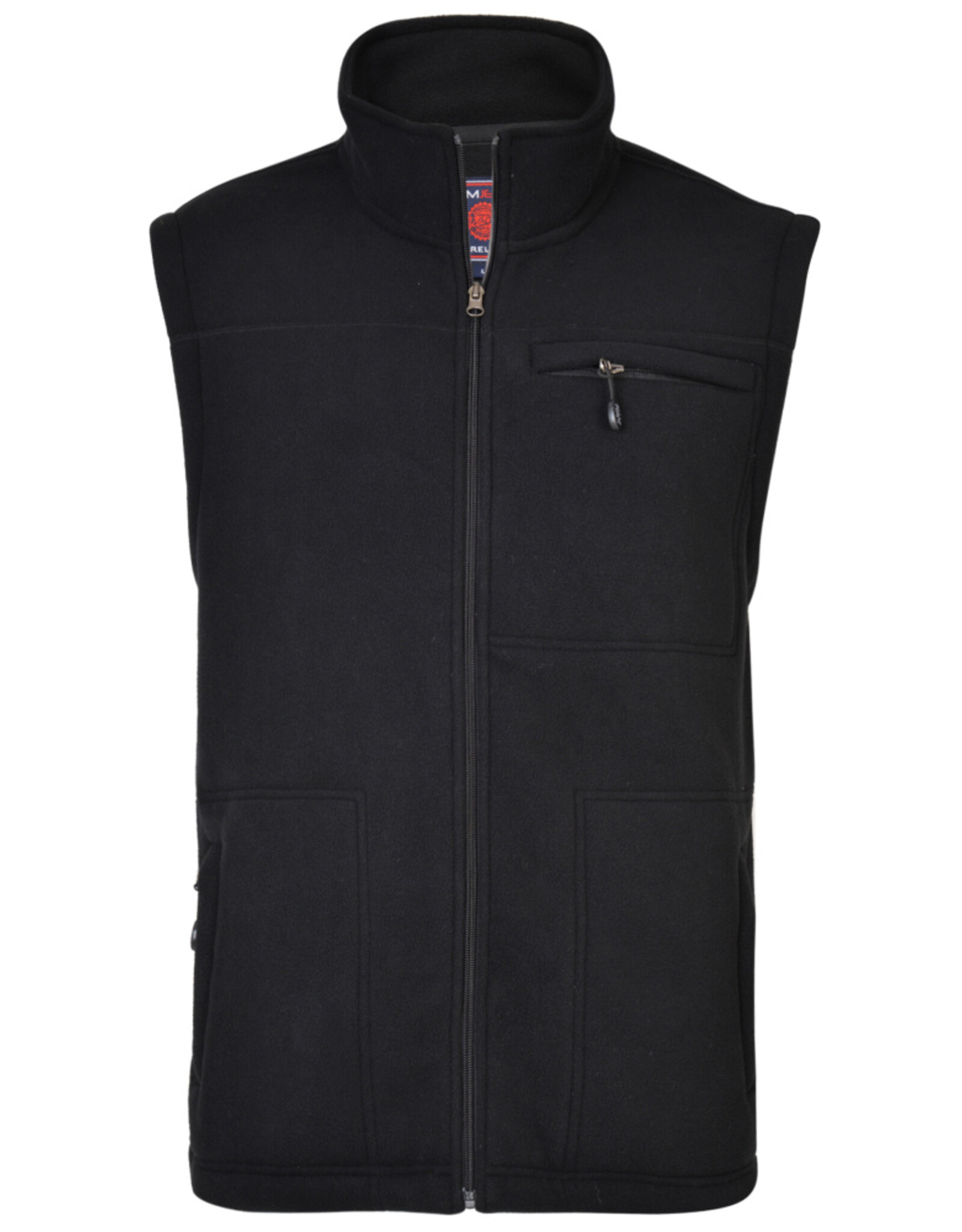 Kam Jeans Bonded fleece gilet zwart