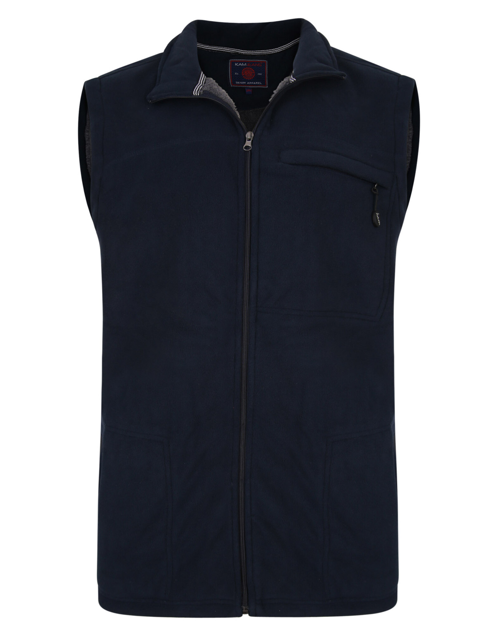 Kam Jeans Bonded fleece gilet navy