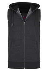 Kam Jeans Mouwloze zip thru  hoodie - antraciet